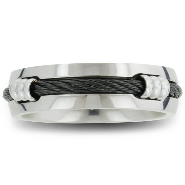 Mens cable wedding on sale band