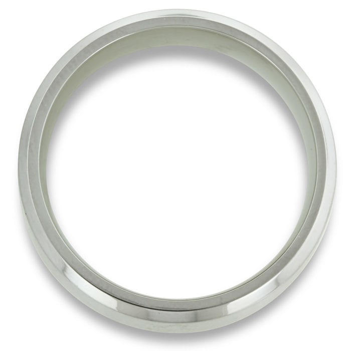 8 MM Men's Titanium ring wedding band with 9 large Channel Set CZ