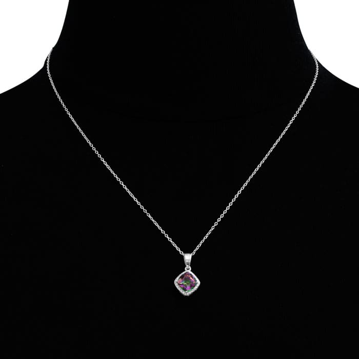 1 1/2 Carat Mystic Topaz Necklace 