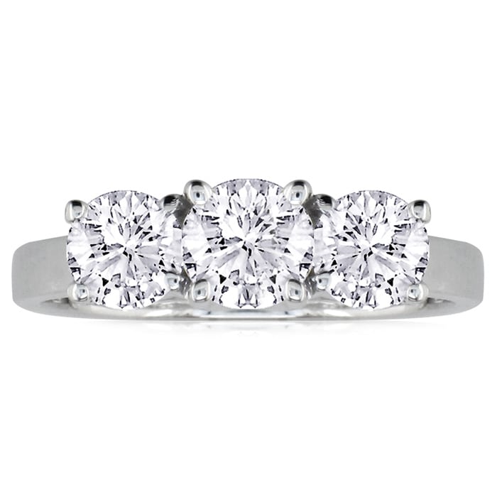 1/4ct Three Diamond Ring in 14k White Gold