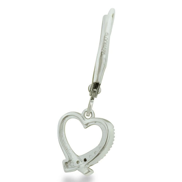 Black Diamond Dangle Heart Earrings
