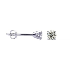 1/3 Carat Natural Colorless Diamond Stud Earrings In 14 Karat White Gold