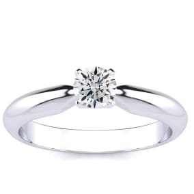 Estate Jewelry 1/4 Carat Diamond Engagement Ring In Platinum, Size 5