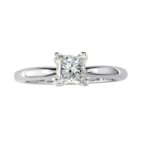 1/4 Carat Princess Diamond Solitaire Engagement Ring In Platinum