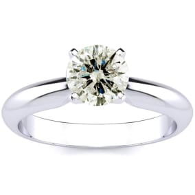 1 Carat Natural Natural Diamond Solitaire Engagement Ring In 14K White Gold. Incredible Deal On A 1 Carat Natural Diamond!