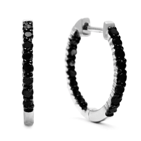 Estate Jewelry 1ct Black Diamond Inside-Out Hoop Earrings
