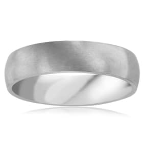 6 MM Brushed Finish Men's Titanium Ring Wedding Band