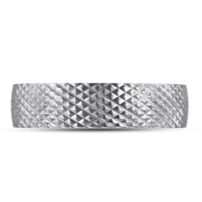 6 MM Brushed Finish Saw-Tooth Men's Titanium Ring Wedding Band