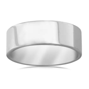 8 MM Polished Flat Top Men's Titanium Ring Wedding Band