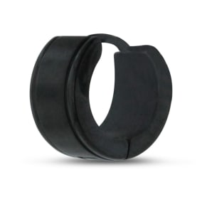 Men's 7 MM Black Stainless Steel Hoop Huggie Earring
