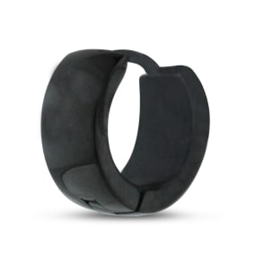 Men's 7 MM Polished Black Stainless Steel Hoop Huggie Earring. CLEARANCE PRICED!
