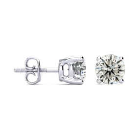 2 Carat Natural Diamond Stud Earrings In 14 Karat White Gold
