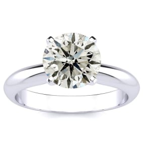 2 Carat Diamond Round Engagement Rings In 14K White Gold