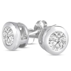 1ct Cubic Zirconia Stud Earrings Crafted In Solid Sterling Silver