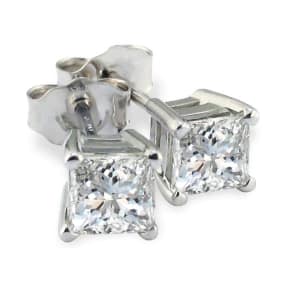 3/4ct Natural Diamond Stud Earrings in 14k White Gold
