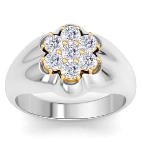Men's 1ct Diamond Ring In 10K Two-Tone Gold