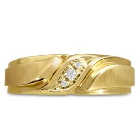Men's 1/10ct Diamond Ring In 10K Yellow Gold