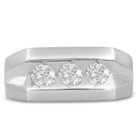 Men's 1ct Diamond Ring In 10K White Gold