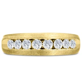 Men's 3/4ct Diamond Ring In 14K Yellow Gold