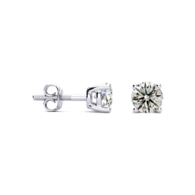 Nearly 3/4 Carat Diamond Stud Earrings In Platinum