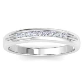 Men's 1/5ct Diamond Ring In 14K White Gold