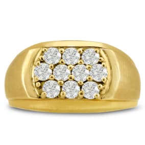 Men's 1ct Diamond Ring In 10K Yellow Gold