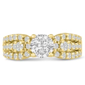 1 1/5ct Round Brilliant Diamond Engagement Ring Crafted in 14 Karat Yellow Gold