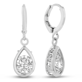 Swarovski Elements Crystal Pear Shape Drop Earrings, 3/4 Inch
