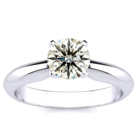 1 Carat Diamond Solitaire Engagement Ring In 14K White Gold