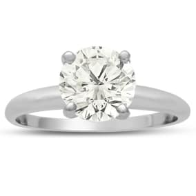 2 Carat Diamond Solitaire Engagement Ring In 14K White Gold