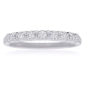 Estate Jewelry 1/10 Carat Diamond Band With U Prongs in Sterling Silver