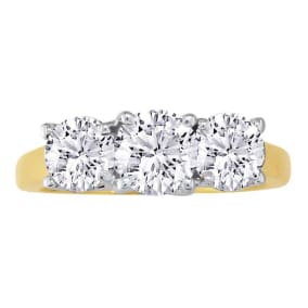 1/4ct Three Natural Diamond Ring in 14k Yellow Gold