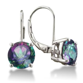 5 Carat Mystic Quartz Drop Earrings in Sterling Silver