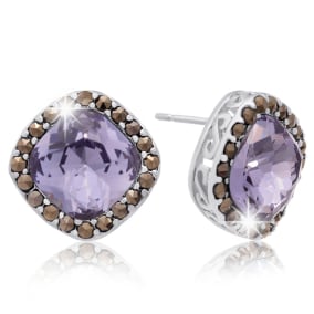 4ct Crystal Tanzanite and Marcasite Earrings
