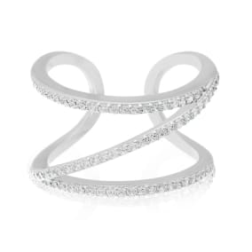 Estate Jewelry Sterling Silver Cubic Symmetrical Band Open Shank Ring