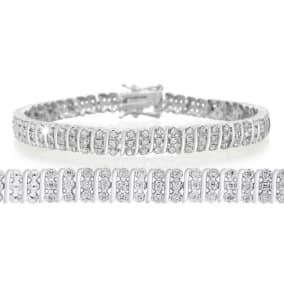 1ct Three Row Diamond Bracelet. Bold Three-Row.  Beautiful New Blowout Diamond Bracelet!
