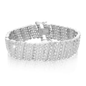 Treat Yourself To This 2 Carat Six Row Diamond Bracelet With Platinum Overlay. Everyone Loves This Wonderful Shimmery Bracelet!