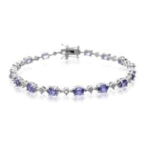 Estate Jewelry 5 Carat Tanzanite and Diamond Bracelet, 7 Inches
