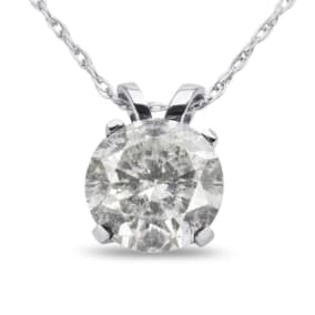 1 ½ Carat Diamond Pendant in 14k White Gold. Big,But Not Very Fine Diamond. Great For The Money!
