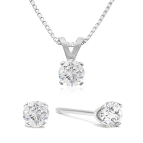APPRAISED 1/3 Carat Diamond Studs and Necklace Set. BLOWOUT PRICE!
