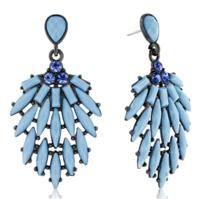 Passiana Cascading Crystal Earrings, Blue