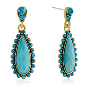 Passiana Drop Crystal Earrings,  Turquoise