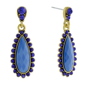 Drop Crystal Earrings, Blue