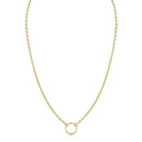 Small Circle Necklace, Yellow Gold