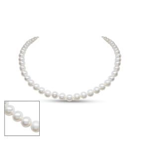 16 Inch 6mm AA Hand Knotted Pearl Necklace, 14K Yellow Gold Clasp