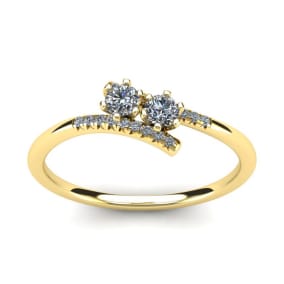 1/4 Carat Two Stone Diamond Ring In 14K Yellow Gold