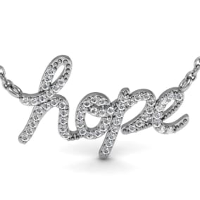 1/2 Carat Diamond Hope Necklace, Sterling Silver, 18 Inches