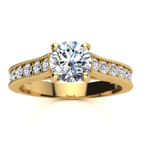 1 1/2 Carat Diamond Engagement Ring With 1 Carat Center Diamond In 14K Yellow Gold