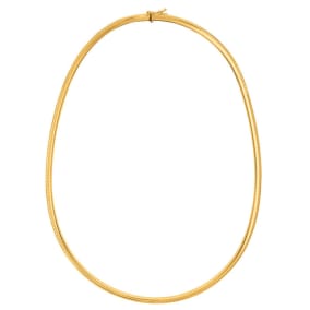 14 Karat Yellow Gold 6.0mm 16 Inch Round Omega Chain Necklace
