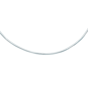 14 Karat White Gold 3.0mm 16 Inch Round Omega Chain Necklace